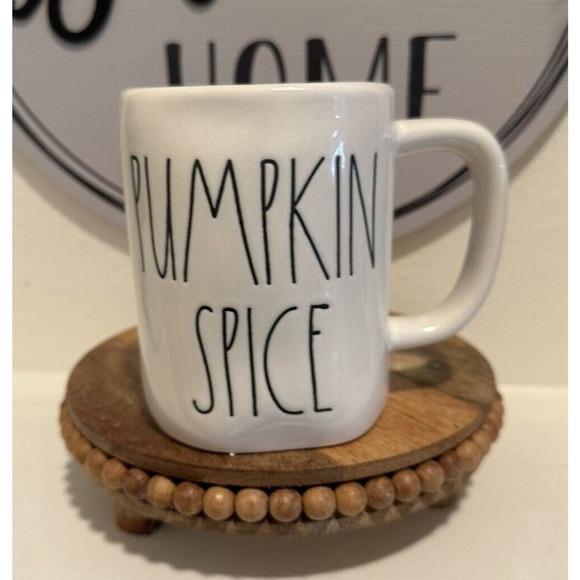 Rae Dunn Pumpkin Spice Mug by Magenta | Double Sided, Heart, Orange, Dimples NEW - Picture 1 of 3